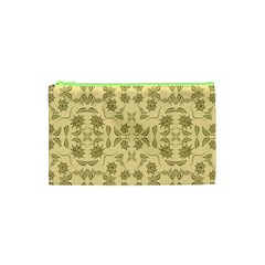 Floral Folk Damask Pattern Fantasy Flowers Floral Geometric Fantasy Cosmetic Bag (xs) by Eskimos