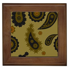 Floral Pattern Paisley Style Paisley Print  Doodle Background Framed Tile by Eskimos