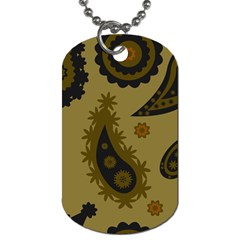 Floral Pattern Paisley Style Paisley Print  Doodle Background Dog Tag (one Side) by Eskimos