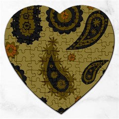 Floral Pattern Paisley Style Paisley Print  Doodle Background Jigsaw Puzzle (heart) by Eskimos