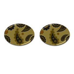 Floral Pattern Paisley Style Paisley Print  Doodle Background Cufflinks (oval) by Eskimos