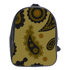 Floral Pattern Paisley Style Paisley Print  Doodle Background School Bag (large) by Eskimos