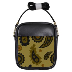 Floral Pattern Paisley Style Paisley Print  Doodle Background Girls Sling Bag by Eskimos