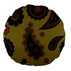 Floral Pattern Paisley Style Paisley Print  Doodle Background Large 18  Premium Round Cushions by Eskimos