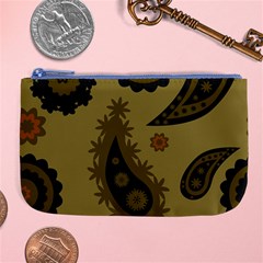 Floral Pattern Paisley Style Paisley Print  Doodle Background Large Coin Purse by Eskimos