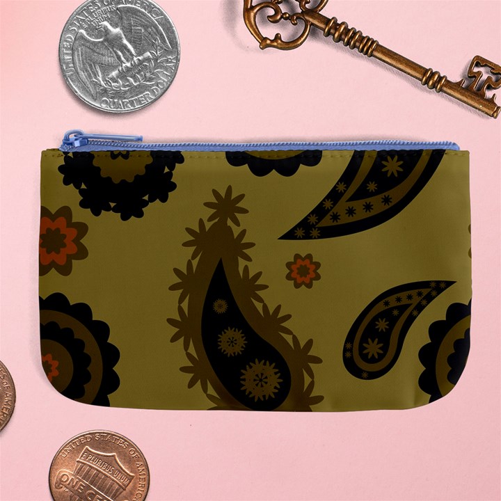 Floral pattern paisley style Paisley print. Doodle background Large Coin Purse