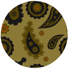 Floral Pattern Paisley Style Paisley Print  Doodle Background Wooden Bottle Opener (round) by Eskimos