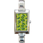 Floral pattern paisley style Paisley print. Doodle background Rectangle Italian Charm Watch Front