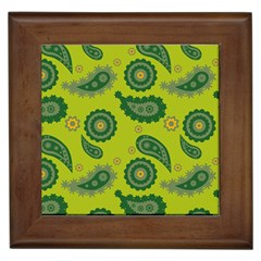 Floral Pattern Paisley Style Paisley Print  Doodle Background Framed Tile by Eskimos