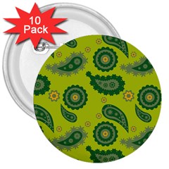 Floral Pattern Paisley Style Paisley Print  Doodle Background 3  Buttons (10 Pack)  by Eskimos