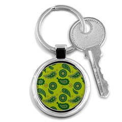 Floral Pattern Paisley Style Paisley Print  Doodle Background Key Chain (round) by Eskimos