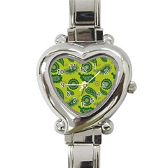 Floral Pattern Paisley Style Paisley Print  Doodle Background Heart Italian Charm Watch by Eskimos