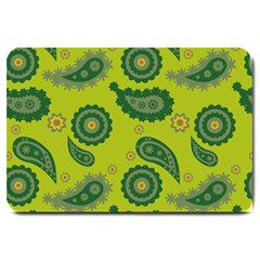 Floral Pattern Paisley Style Paisley Print  Doodle Background Large Doormat  by Eskimos