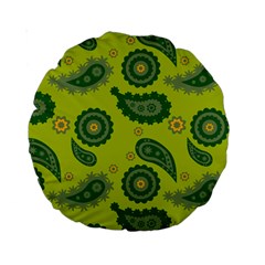 Floral Pattern Paisley Style Paisley Print  Doodle Background Standard 15  Premium Round Cushions by Eskimos