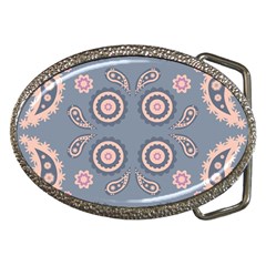 Floral Folk Damask Pattern Fantasy Flowers Floral Geometric Fantasy Belt Buckles by Eskimos