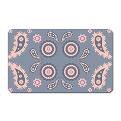 Floral Folk Damask Pattern Fantasy Flowers Floral Geometric Fantasy Magnet (rectangular) by Eskimos