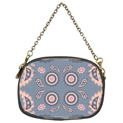 Floral Folk Damask Pattern Fantasy Flowers Floral Geometric Fantasy Chain Purse (two Sides) by Eskimos