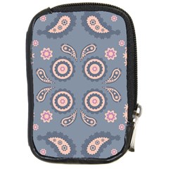 Floral Folk Damask Pattern Fantasy Flowers Floral Geometric Fantasy Compact Camera Leather Case by Eskimos