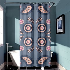 Floral Folk Damask Pattern Fantasy Flowers Floral Geometric Fantasy Shower Curtain 36  X 72  (stall)  by Eskimos