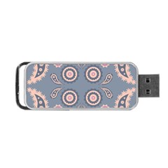 Floral Folk Damask Pattern Fantasy Flowers Floral Geometric Fantasy Portable Usb Flash (two Sides) by Eskimos