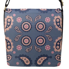 Floral Folk Damask Pattern Fantasy Flowers Floral Geometric Fantasy Flap Closure Messenger Bag (s) by Eskimos