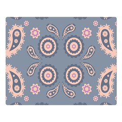 Floral Folk Damask Pattern Fantasy Flowers Floral Geometric Fantasy Double Sided Flano Blanket (large)  by Eskimos