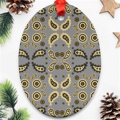 Floral Folk Damask Pattern Fantasy Flowers Floral Geometric Fantasy Ornament (oval) by Eskimos