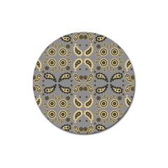 Floral Folk Damask Pattern Fantasy Flowers Floral Geometric Fantasy Magnet 3  (round) by Eskimos