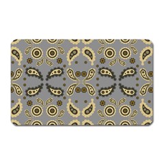 Floral Folk Damask Pattern Fantasy Flowers Floral Geometric Fantasy Magnet (rectangular) by Eskimos