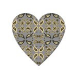 Floral folk damask pattern Fantasy flowers Floral geometric fantasy Heart Magnet Front