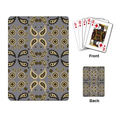 Floral Folk Damask Pattern Fantasy Flowers Floral Geometric Fantasy Playing Cards Single Design (rectangle) by Eskimos