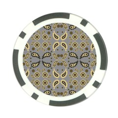 Floral Folk Damask Pattern Fantasy Flowers Floral Geometric Fantasy Poker Chip Card Guard by Eskimos