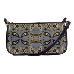 Floral Folk Damask Pattern Fantasy Flowers Floral Geometric Fantasy Shoulder Clutch Bag by Eskimos