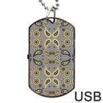 Floral folk damask pattern Fantasy flowers Floral geometric fantasy Dog Tag USB Flash (Two Sides) Back