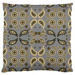 Floral Folk Damask Pattern Fantasy Flowers Floral Geometric Fantasy Large Cushion Case (one Side) by Eskimos