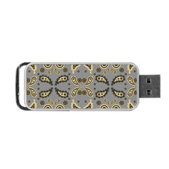 Floral Folk Damask Pattern Fantasy Flowers Floral Geometric Fantasy Portable Usb Flash (one Side) by Eskimos