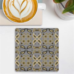 Floral Folk Damask Pattern Fantasy Flowers Floral Geometric Fantasy Uv Print Square Tile Coaster 