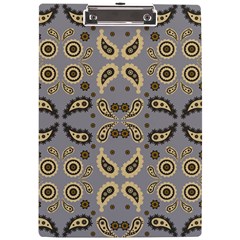 Floral Folk Damask Pattern Fantasy Flowers Floral Geometric Fantasy A4 Clipboard by Eskimos