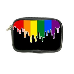 Gay Pride Flag Rainbow Drip On Black Blank Black For Designs Coin Purse by VernenInk