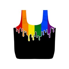 Gay Pride Flag Rainbow Drip On Black Blank Black For Designs Full Print Recycle Bag (s) by VernenInk