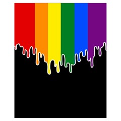 Gay Pride Flag Rainbow Drip On Black Blank Black For Designs Drawstring Bag (small) by VernenInk