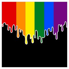 Gay Pride Flag Rainbow Drip On Black Blank Black For Designs Lightweight Scarf  by VernenInk