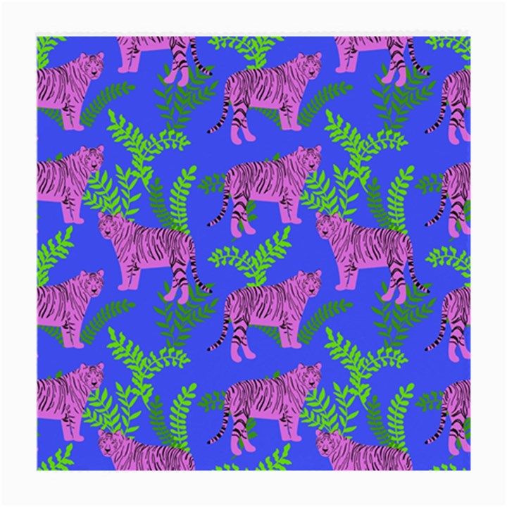 Pink Tigers On A Blue Background Medium Glasses Cloth