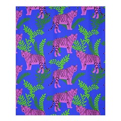 Pink Tigers On A Blue Background Shower Curtain 60  X 72  (medium)  by SychEva