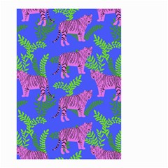 Pink Tigers On A Blue Background Small Garden Flag (two Sides) by SychEva