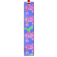 Pink Tigers On A Blue Background Large Book Marks by SychEva