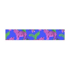 Pink Tigers On A Blue Background Flano Scarf (mini) by SychEva