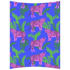 Pink Tigers On A Blue Background Back Support Cushion by SychEva