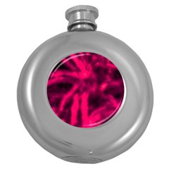 Purple Abstract Stars Round Hip Flask (5 Oz) by DimitriosArt