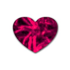 Purple Abstract Stars Rubber Coaster (heart) by DimitriosArt